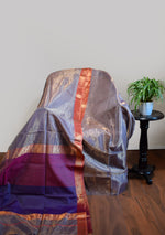 Purple Maheshwari Tissue Silk Saree