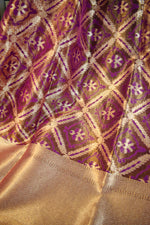 Royal Purple Jamdani-Inspired Banarasi Silk Saree