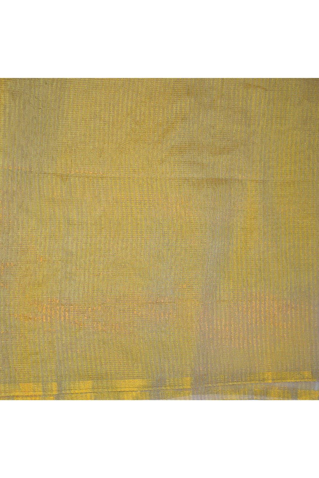 Jute Upada golden leaf pattern saree-Mustard yellow