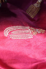 Pure mashru silk saree with banarasi silver and golden zari kadwa weaving-Purple
