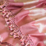 Terracotta Handwoven Banarasi Suit Set with Zari Motifs & Ornate Border