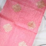 Mauve- Linen Tussar Banarasi Kadwa Unstitched Suit Set