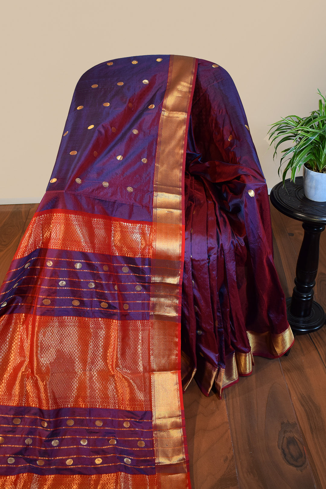 Purple Mulberry Silk Saree