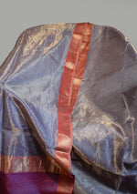 Purple Maheshwari Tissue Silk Saree