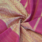 Hot Pink Banarasi Suit Fabric with Regal Zari Stripes