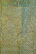 Mint Olive Jamdani-Inspired Banarasi Silk Saree