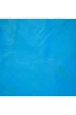 Chiffon shimmer saree with golden self print- Coppersulphate blue