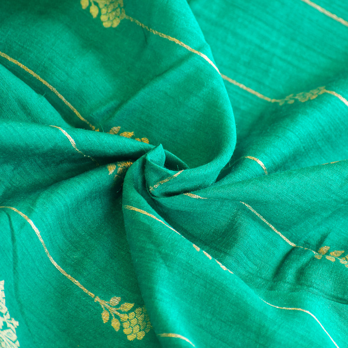 Sea Green Handwoven Banarasi Suit Set with Zari Motifs & Traditional Border