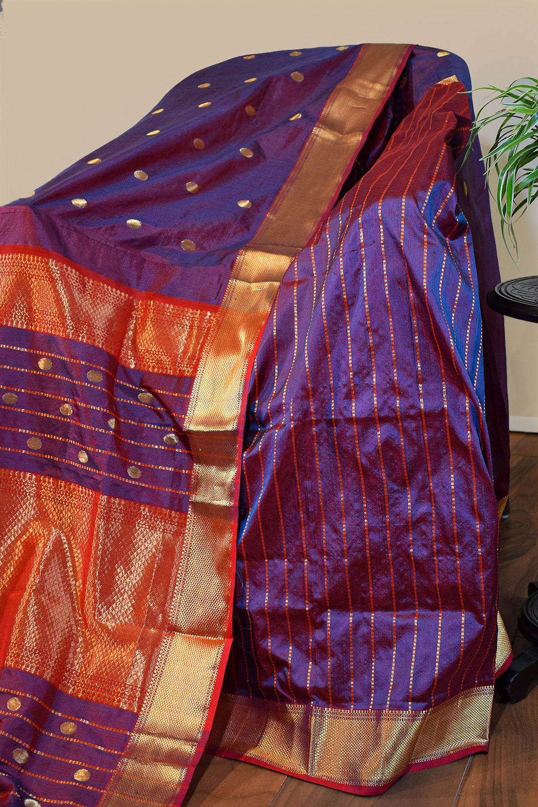 Purple Mulberry Silk Saree
