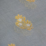 Elegant Grey Handwoven Banarasi Suit Set with Intricate Zari Work