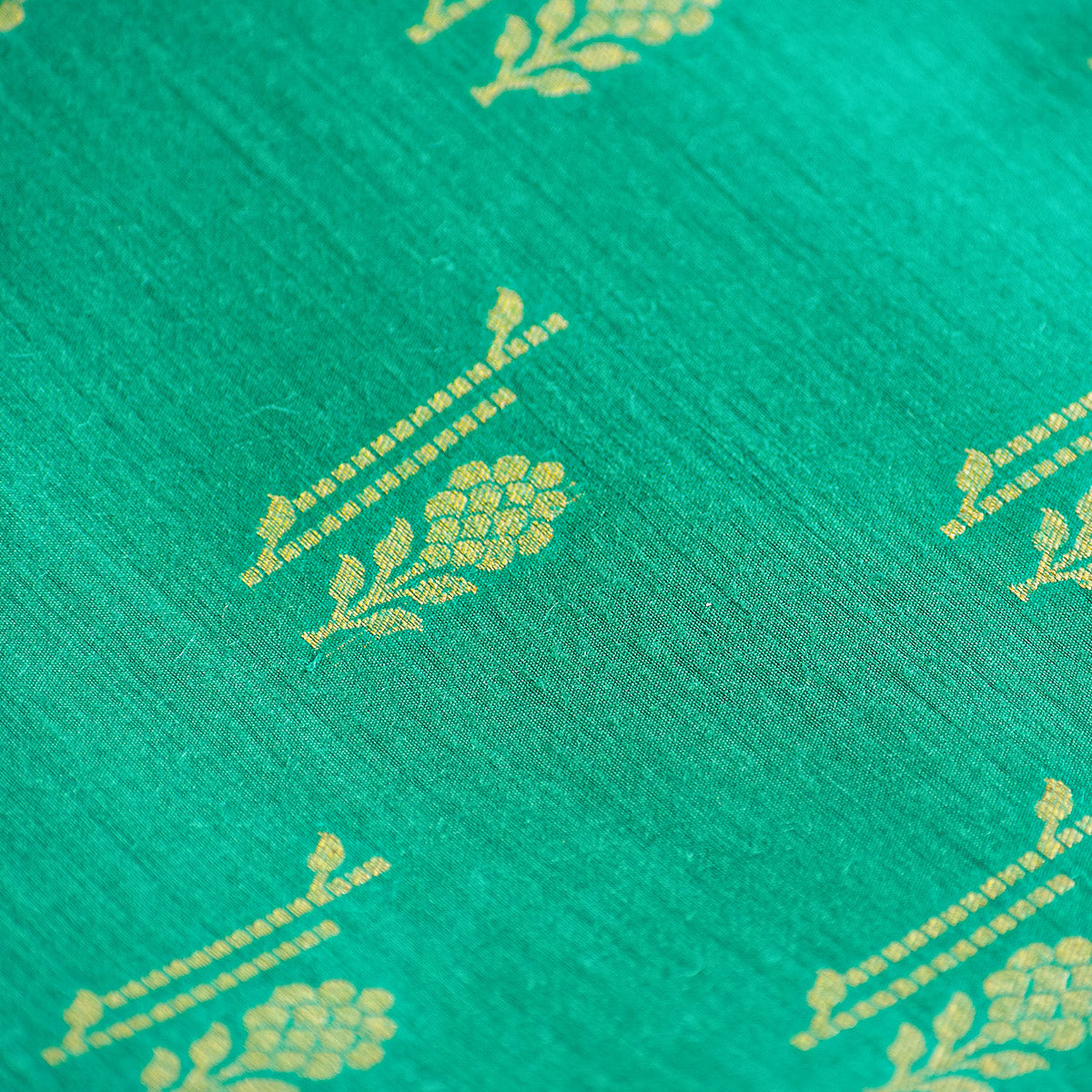 Sea Green Handwoven Banarasi Suit Set with Zari Motifs & Traditional Border