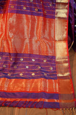 Purple Mulberry Silk Saree