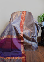 Purple Maheshwari Tissue Silk Saree