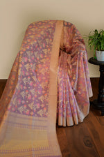 Lavender Jamdani-Inspired Banarasi Silk Saree