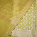 Olive Green–Pure Munga Silk Banarasi Unstitched Suit Set