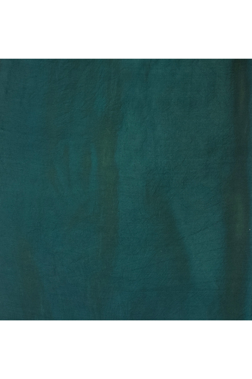 Chiffon shimmer saree with golden polka dots-Dark green