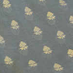 Charcoal Grey Banarasi Suit Fabric with Regal Zari Stripes