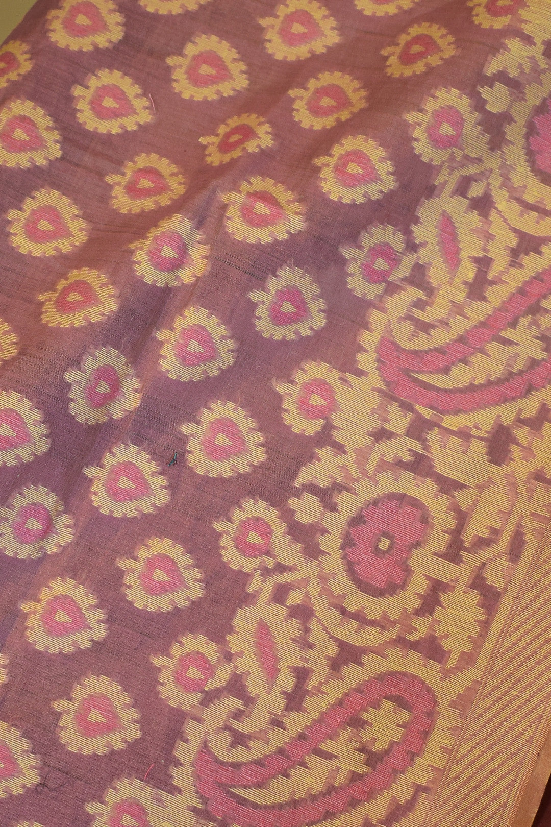 Mauve Plum Jamdani-Inspired Banarasi Silk Saree