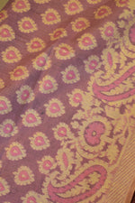 Mauve Plum Jamdani-Inspired Banarasi Silk Saree