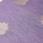 Lilac- Linen Tussar Banarasi Kadwa Unstitched Suit Set