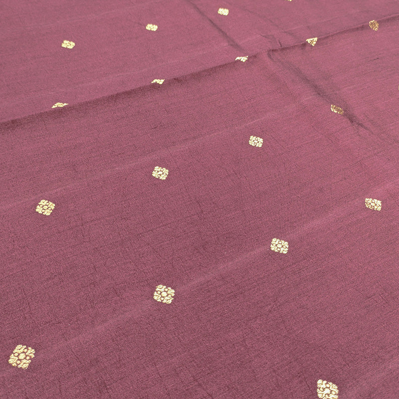 Maroon Banarasi Munga Silk Suit Set with Antique Gold Zari Weave