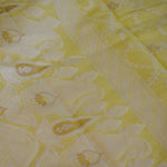 Yellow Chanderi Jamdani Banarasi Suit Set with Paisley & Floral Zari Weaving