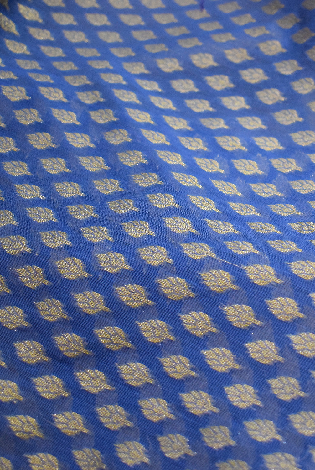 Chanderi Banarasi woven saree-Ash blue