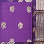 Dark Maroon Banarasi Munga Silk Suit Set with Antique Gold Zari Weave