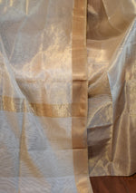 Ivory Gold Maheshwari Tissue Silk Saree