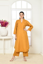 Solid colored cotton slub co-ord set