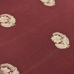 Maroon Tussar Linen Suit Set with Antique Gold Zari Border