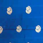 Royal Blue Banarasi Munga Silk Suit Set with Antique Gold Zigzag Zari