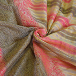 Pink Banarasi Georgette Suit Set with Leheriya Pattern