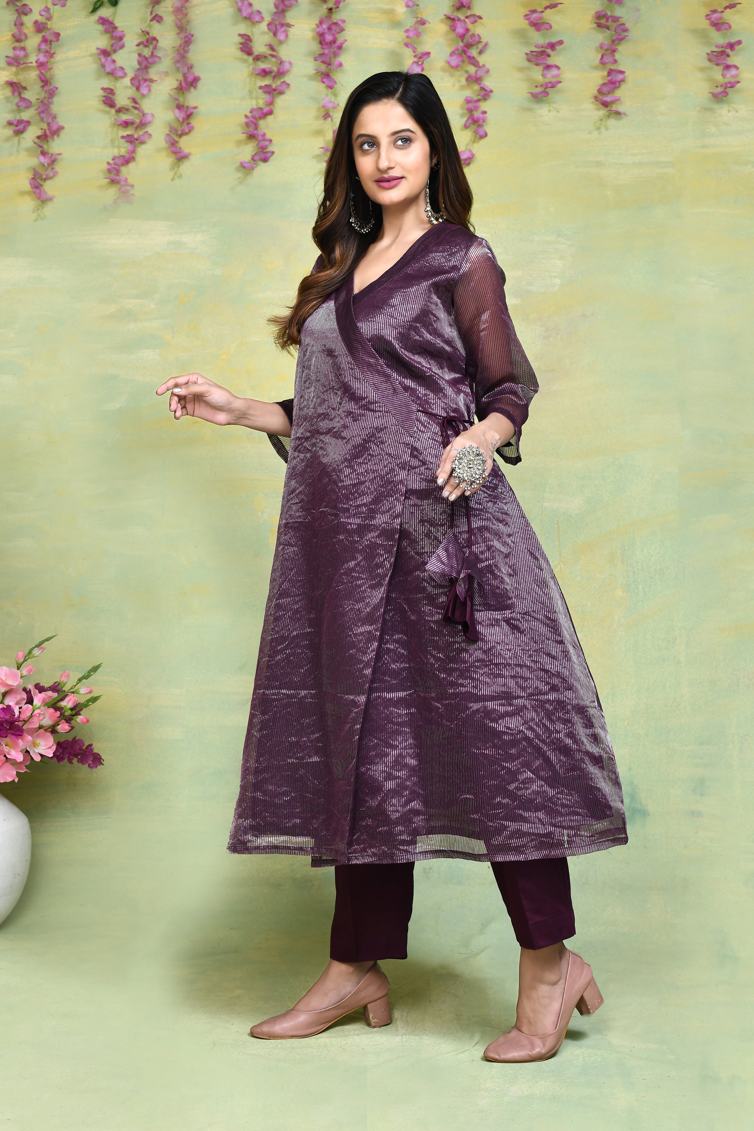 Maheshwari angrakha kurta with matching pant