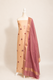 Pure Handloom cotton tissue blend kurta with chikankari work in ivory white with Mauve Bottom and tissue dupatta