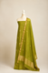 Pure handloom cotton silk blend kurta with chikankari embroidery, matching bottom and dupatta with chand tara booti weaving-olive green