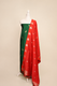 Pure munga silk kurta and bottom set with banarasi bird motif pattern kadwa weaving-Bottle green