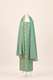 Pure chanderi kurta with floral & leaf pattern meenakari weaving,matching chanderi dupatta and bottom-Sap green