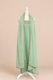 Pure handloom mashru silk self woven kurta, matching crepe bottom & chiffon dupatta with lace- pista green
