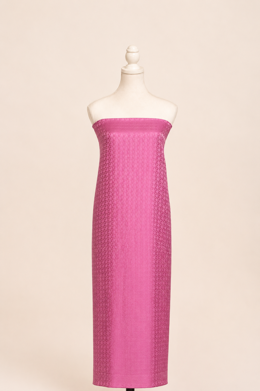 Pure handloom mashru silk self woven kurta, matching crepe bottom & chiffon dupatta with lace- Lavender