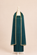 Pure handloom mashru silk self woven kurta, matching crepe bottom & chiffon dupatta with lace- Bottle green