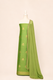 Pure tussar silk kurta with kadwa weaving,matching crepe bottom & chiffon dupatta with lace-Lime green
