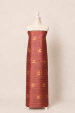 Pure tussar silk kurta with kadwa weaving,matching crepe bottom & chiffon dupatta with lace-onion pink