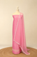 Pure handloom tussar linen kurta with embroidery, chiffon dupatta with lace & white bottom- soft pink