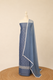 Pure handloom tussar linen kurta with embroidery, chiffon dupatta with lace & white bottom- bluish grey