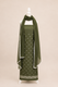 Pure handloom tussar linen kurta with embroidery, chiffon dupatta with lace & white bottom- dark olive
