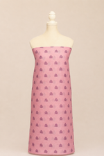 Pure handloom tussar linen printed suit set- Lavender