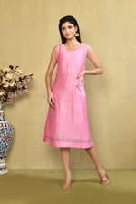 Pure linen knee-length one-piece