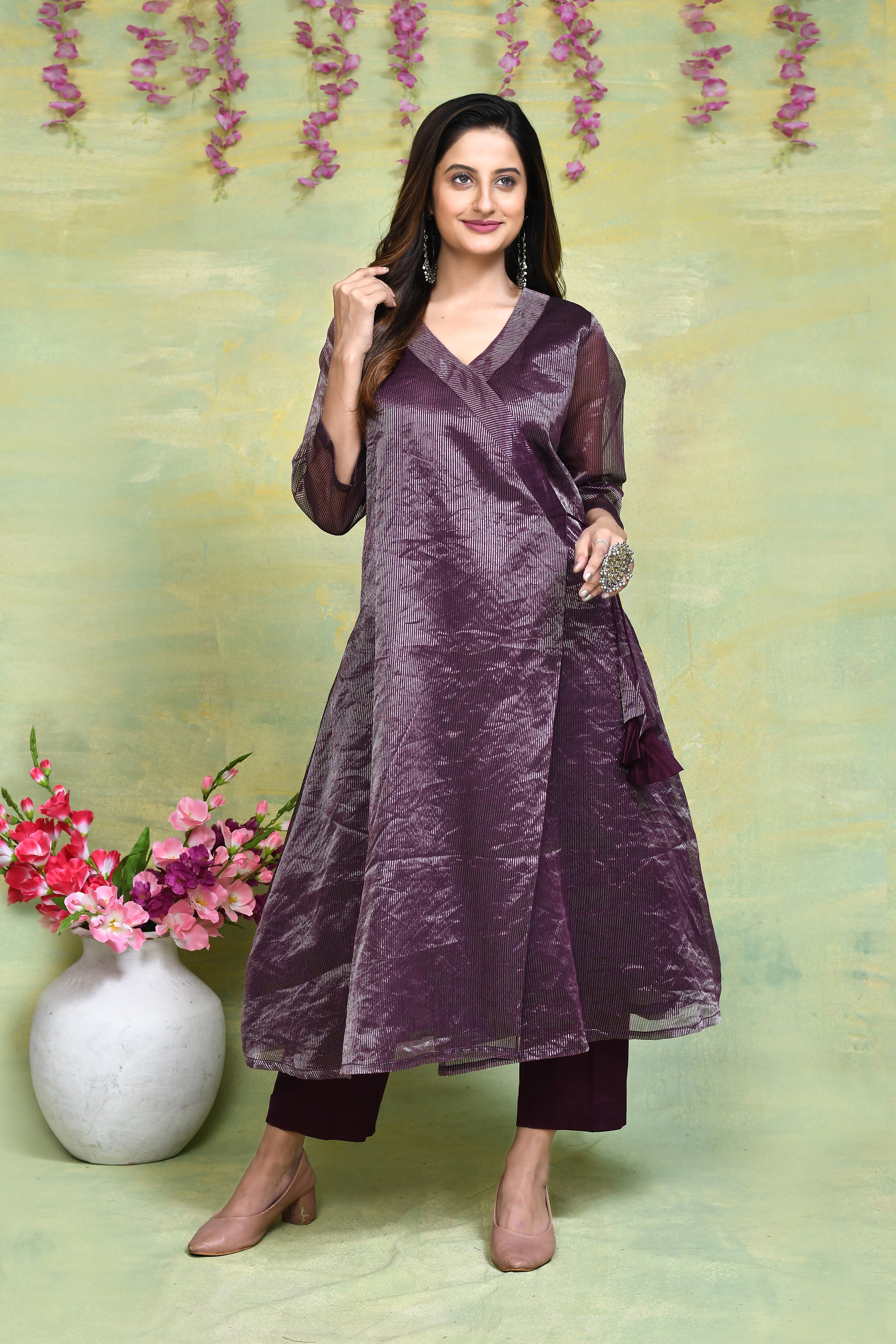 Maheshwari angrakha kurta with matching pant