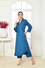 Solid colored cotton slub co-ord set